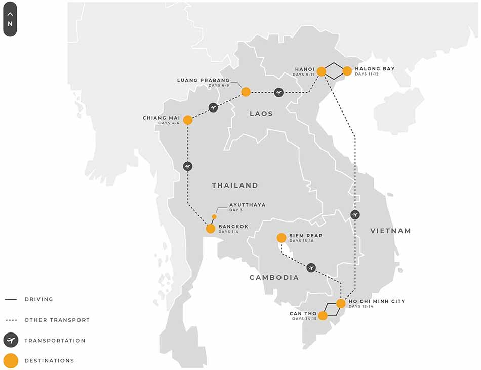 6 Indochina 18 Days Thailand Laos Vietnam And Cambodia Tour