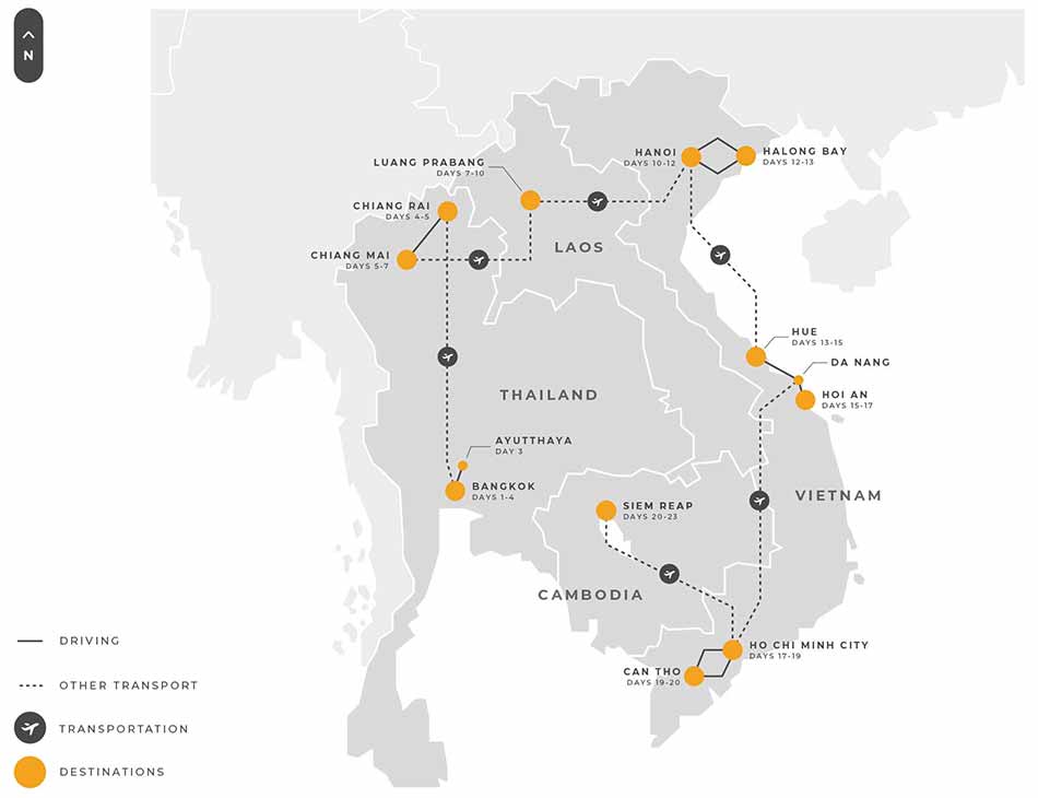 7 Indochina 23 Days Thailand Laos Vietnam And Cambodia 1