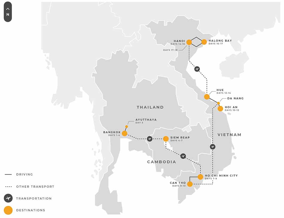 8 Indochina 18 Days Thailand Cambodia And Vietnam