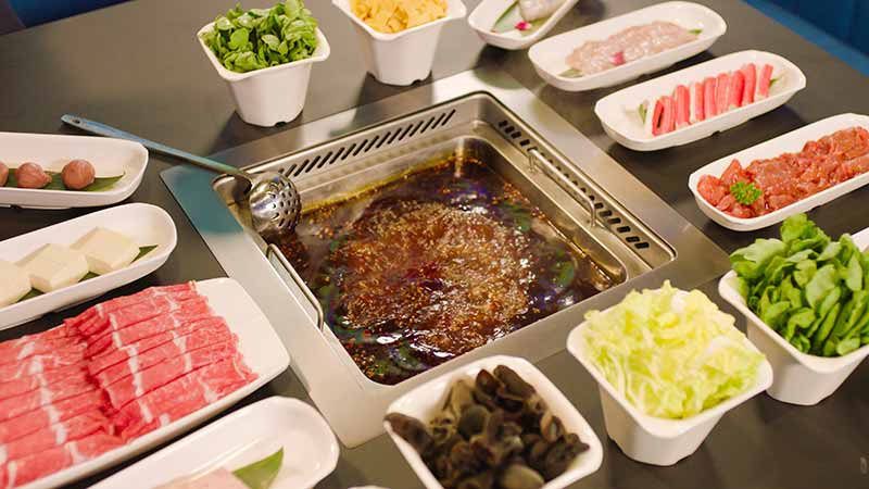 Sample Haidilao hotpot at the flagship Haidilao hotpot restaurant, Beijing