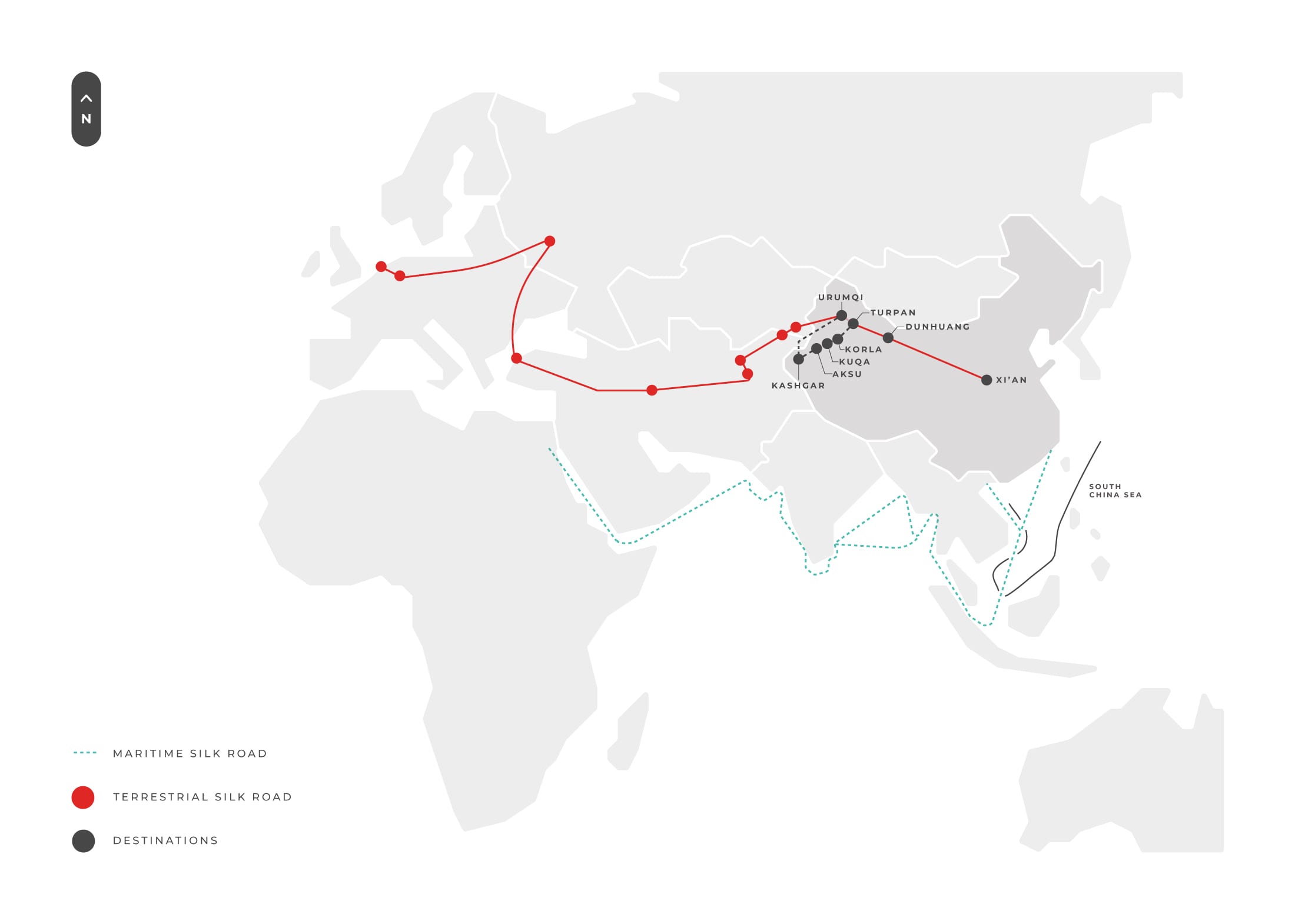 Silk Road Tour Map Glory Of Silk Road [north Track]